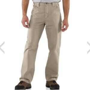 Carhartt Mens 31x30 Loose Original Fit Solid Unlined Dungaree Work Pant B151-TAN